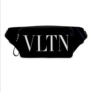 VLTN belt bag Black Bag White VLTN print